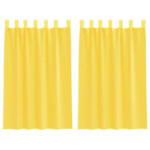 vidaXL Voile Curtains with Loops 2 pcs Yellow 140x175 cm