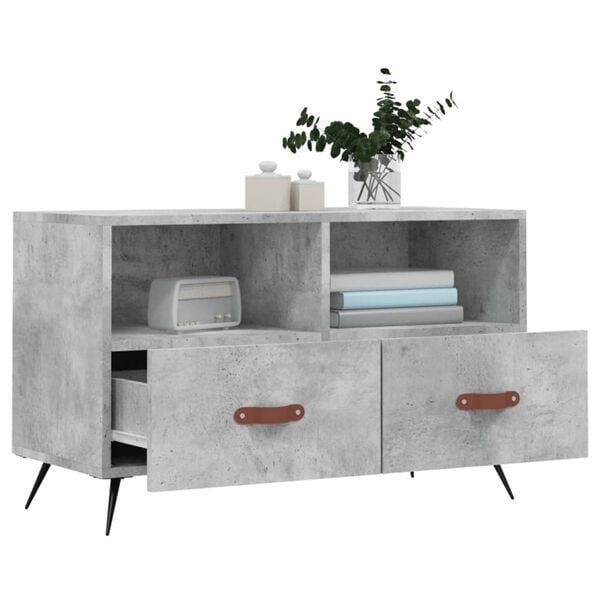 vidaXL TV Cabinet Concrete Grey 80x36x50 cm Engineered Wood