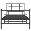 vidaXL Metal Bed Frame without Mattress with Footboard Black 90x200cm