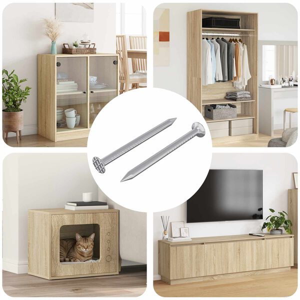 vidaXL Nails for Wood 2 pcs Silver &Oslash; 3 x 15 mm Metal