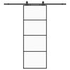 vidaXL Sliding Door with Hardware Set Black 76x205 cm ESG Glass