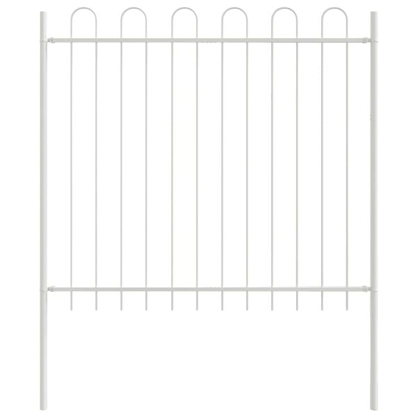 vidaXL Garden Fence 4 pcs White 6.8 x 1 m Powder-coated Steel