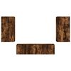 vidaXL 4 Piece TV Wall Units with LED Smoked Oak Engineered Wood