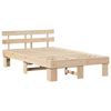 vidaXL Bed Frame with Headboard Natural 135 x 190 cm Solid Pine Wood