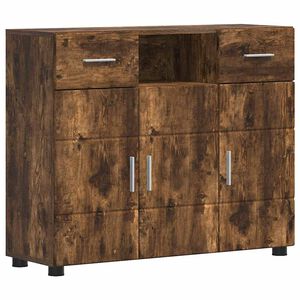 vidaXL Wooden Cabinet Smoked Oak 88.5 x 30.5 x 73 cm Engineered Wood
