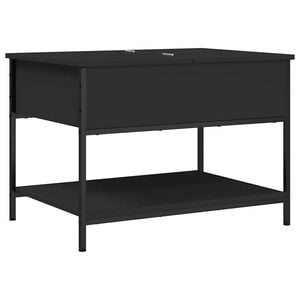 vidaXL Coffee Table Black 70x50x50 cm Engineered Wood and Metal