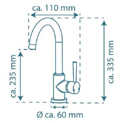 SCHÜTTE Sink Mixer with High Round Spout CORNWALL Low Pressure Black Matt