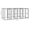 vidaXL Outdoor Dog Kennel Steel 9.68 m&sup2;