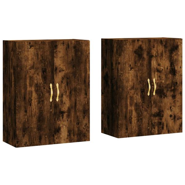 vidaXL Wall Mounted Cabinets 2 pcs Smoked Oak 69.5x34x90 cm