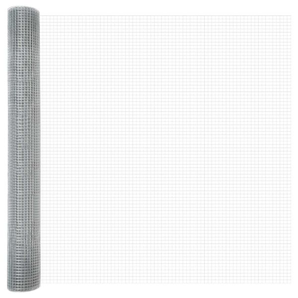 vidaXL Fence with Post Silver 1.4 x 50 m Steel