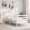 vidaXL Bed Frame without Mattress White Small Single Solid Wood