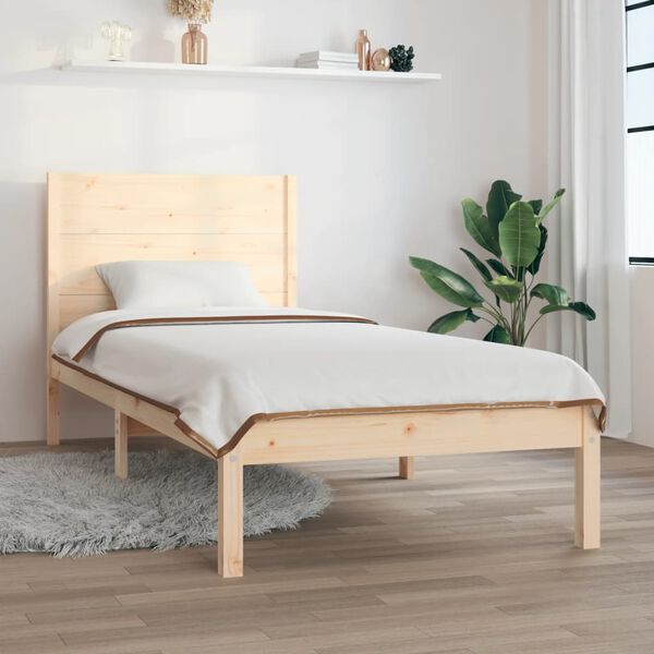 vidaXL Bed Frame without Mattress 75x190 cm Small Single Solid Wood