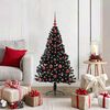 vidaXL Artificial Pre-lit Christmas Tree Black 120 cm PVC