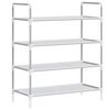 vidaXL Shoe Rack | Silver | Metal and non-woven fabric | Medium | Shoe Rack