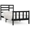 vidaXL Bed Frame without Mattress Black 90x200 cm Solid Wood Pine