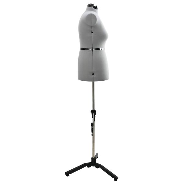 vidaXL Adjustable Dress Form Female Height Adjustable Grey L Velvet