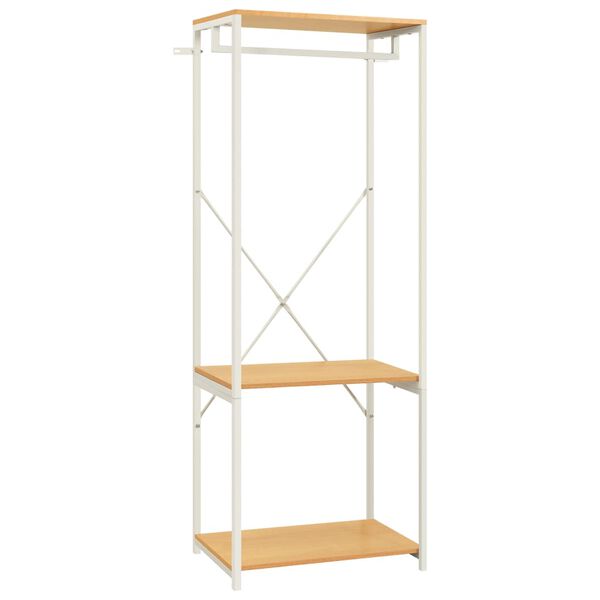 vidaXL Wardrobe White and Oak 60x40x167 cm Metal and Engineered Wood