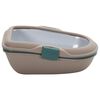 vidaXL Cat Litter Tray Brown and White 59x39x22 cm PP