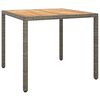 vidaXL Garden Table Grey 90 x 90 x 75 cm Poly Rattan