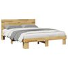 vidaXL Bed Frame with Headboard without Mattress 160x200 cm Solid Wood Oak