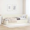 vidaXL Corner Bed Frame with Headboard Cream 80 cm x 200 cm Velvet