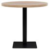 vidaXL Bistro Table MDF and Steel Round 80x75 cm Oak Colour