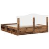 vidaXL Bed Frame with Headboard Old Wood 200 x 200 cm Solid Pine Wood