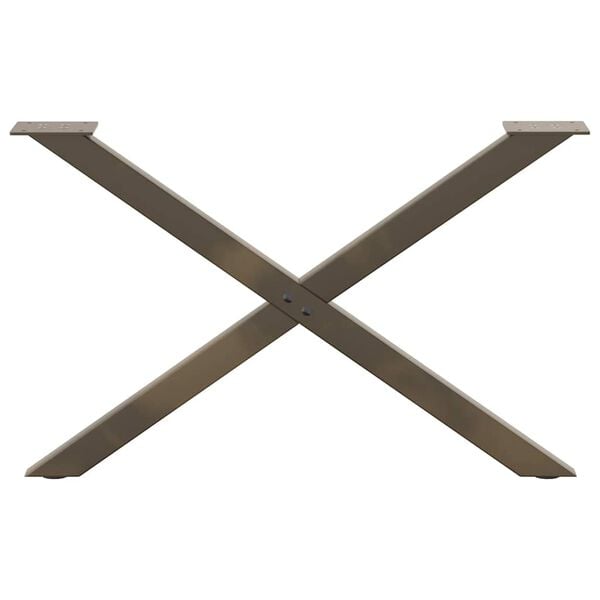 vidaXL Coffee Table Legs X-Shaped 2 pcs Natural Steel 70x(42-43) cm Steel