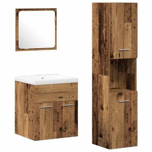 vidaXL Bathroom Furniture Set 4 pcs Old Wood Engineered Wood