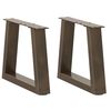 vidaXL Coffee Table Legs V-Shape 2 pcs Natural Steel 40x(30-31.3) cm Steel