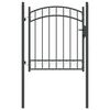 vidaXL Fence Gate EMMEN 125 x 100 cm Powder-coated steel Grey Lockable