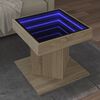 vidaXL Coffee Table with LED Sonoma Oak 50x50x45 cm Engineered Wood