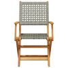 vidaXL Garden Chairs 2 pcs Grey Solid Wood Acacia and Poly Rattan