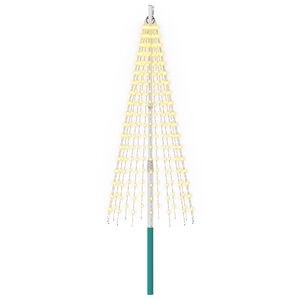 vidaXL Christmas Tree Light with Spike and Flagpole 180 cm 270 LEDs