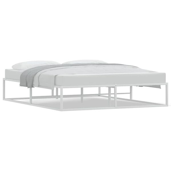 vidaXL Bed Frame without Mattress White 160x200 cm Metal