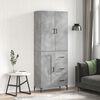 vidaXL Highboard Concrete Grey 69.5x34x180 cm Engineered Wood