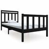vidaXL Bed Frame without Mattress Black Single Solid Wood