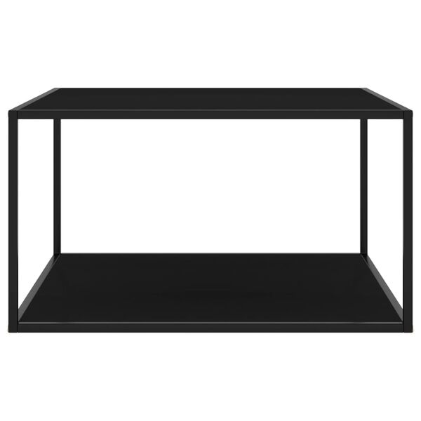 vidaXL Coffee Table Black with Black Glass 90x90x50 cm