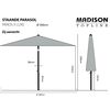 Madison Garden Parasol Paros II Luxe 300 cm Grey
