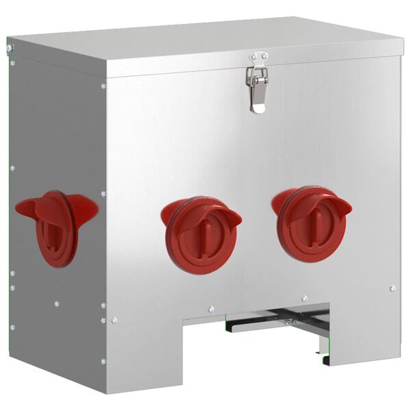 vidaXL Chicken Feeder 2 pcs Silver 40.5 x 25 x 38 cm Galvanised Steel