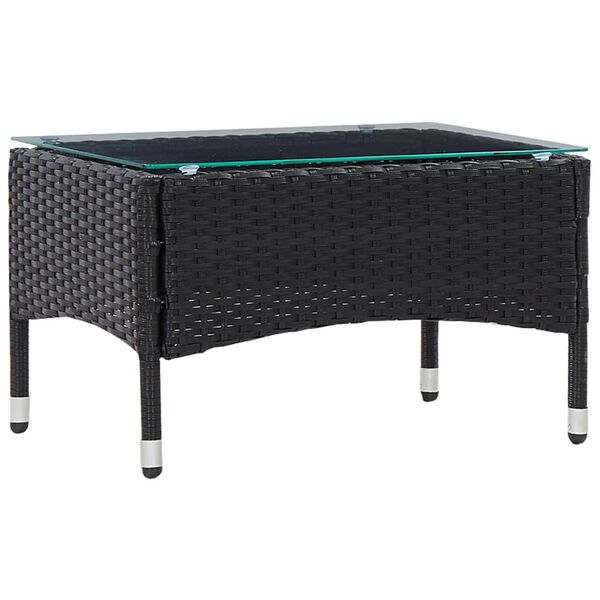 vidaXL Coffee Table Black 60x40x36 cm Poly Rattan