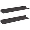 vidaXL Floating Shelf Wall-mounted 2 pcs Black 40 x 8.5 x 2.5 cm Steel