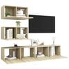 vidaXL 4 Piece TV Cabinet Set Sonoma Oak Engineered Wood