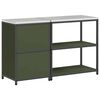vidaXL Kitchen Storage Set 2 pcs Olive Green Cold-rolled Steel
