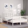 vidaXL Bed Frame without Mattress White 140x190 cm Solid Wood