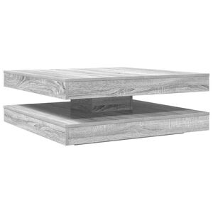 vidaXL Coffee Table 360-Degree Rotatable Grey Sonoma 90x90x34.5 cm