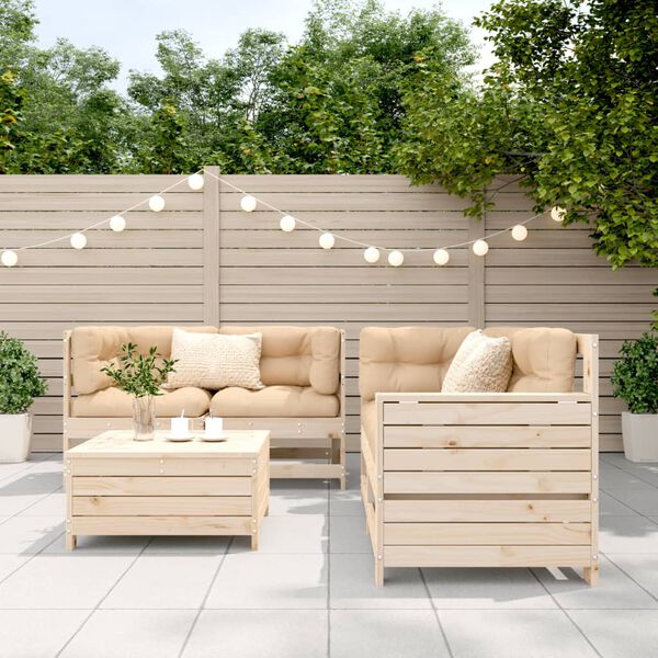 vidaXL 5 Piece Garden Sofa Set Solid Wood Pine