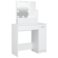 vidaXL Dressing Table with LED White 86.5x35x136 cm