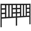 vidaXL Bed Headboard | Black | Solid Pine Wood | 146 x 4 x 100 cm