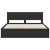 vidaXL Bed Frame with Headboard Black 180 x 200 cm Solid Pine Wood